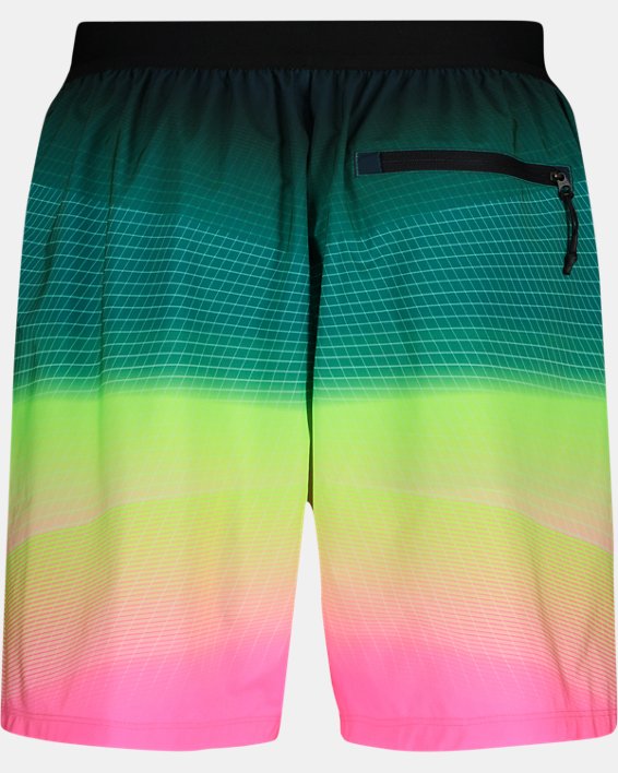 Men's UA Fractal Print Comfort Waist Swim Shorts, Green, pdpMainDesktop image number 4